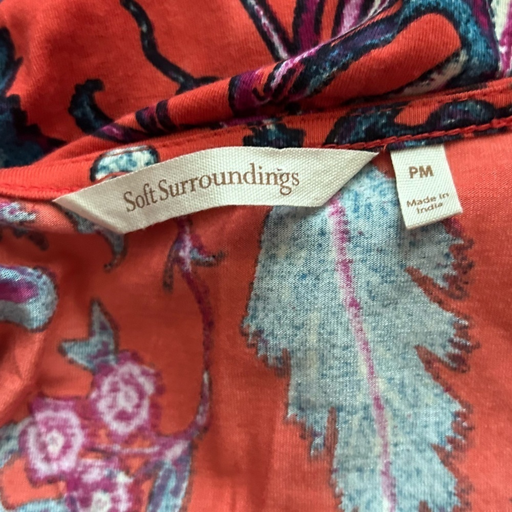 Soft Surroundings Samara Embellishef Paisley Beaded Tunic Sz M PETITE - Picture 8 of 9